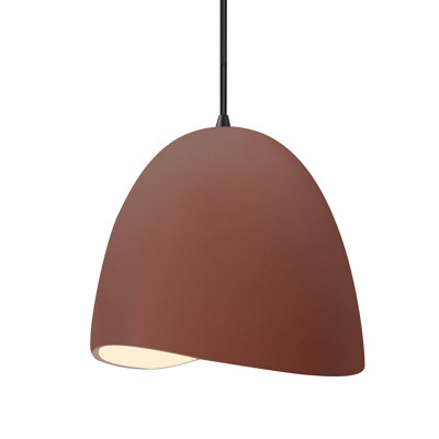 Radiance - luminaire suspendu 1 lumière Brisa - argile Canyon - noir mat - l 12,5 po x H 12,25 po - ampoule remplaçable - cordon noir
