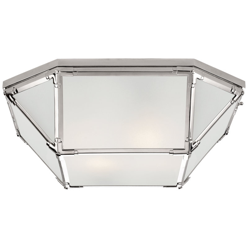 Suzanne Kasler Morris Large Flush Mount, Polished Nickel, Frosted