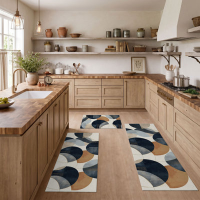 Tapis de cuisine géométriques abstraits et lavables antidérapants