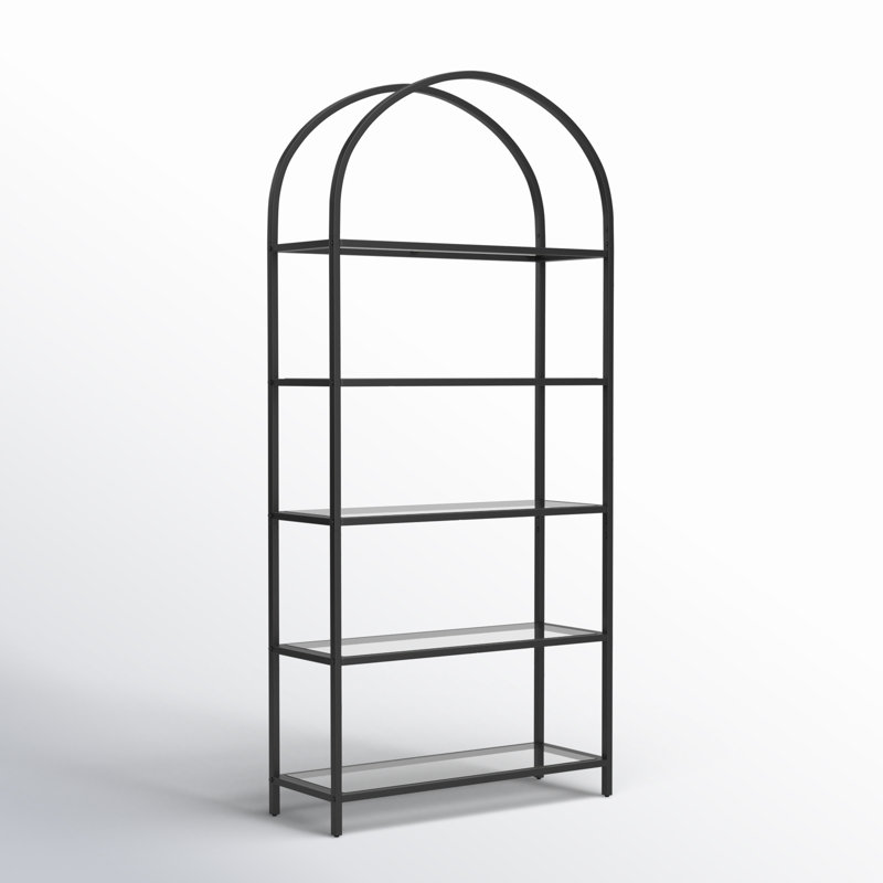 Étagère à livres H 72,2 po x l 32,7 po Adrianne, Noir/gris