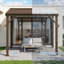 Pavillon de jardin pour terrasse, incliné, avec toit en acier galvanisé incliné-130795656