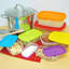 Belfry Kitchen Set Of 7 Pcs Rectangle Food Storage Containers Air Tight Plastic Food Storage Box With Rainbow Lids