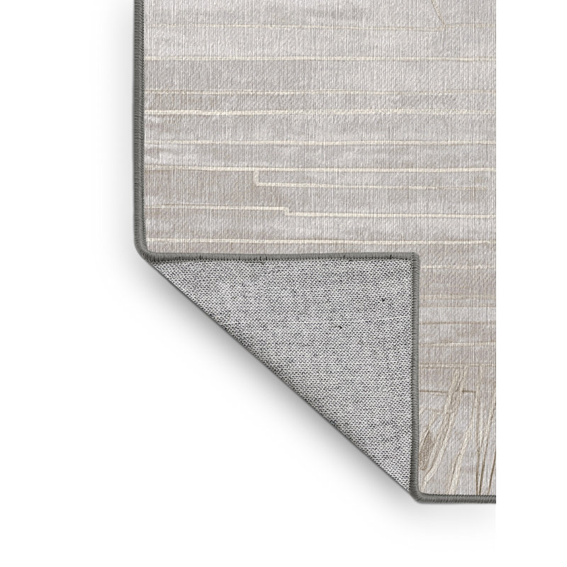 Machine Washable Gray Area Rug, Square 5'