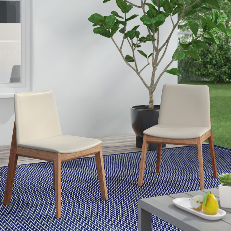 Chaise en cuir Anrey, Similicuir crème, Gris