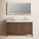 Lala 60" Double Bathroom Vanity with Grain White Engineered Stone Countertop with Mirror