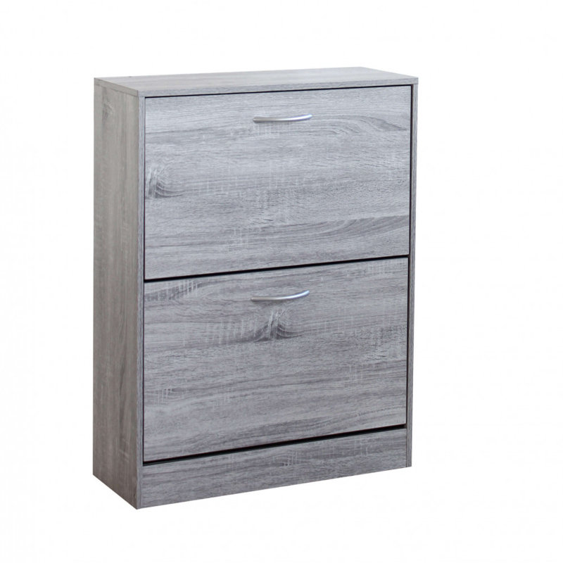 8 Pair Flip Down Shoe Storage, Light Grey