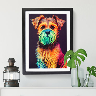 Border Terrier Crayon - Single Picture Frame Print
