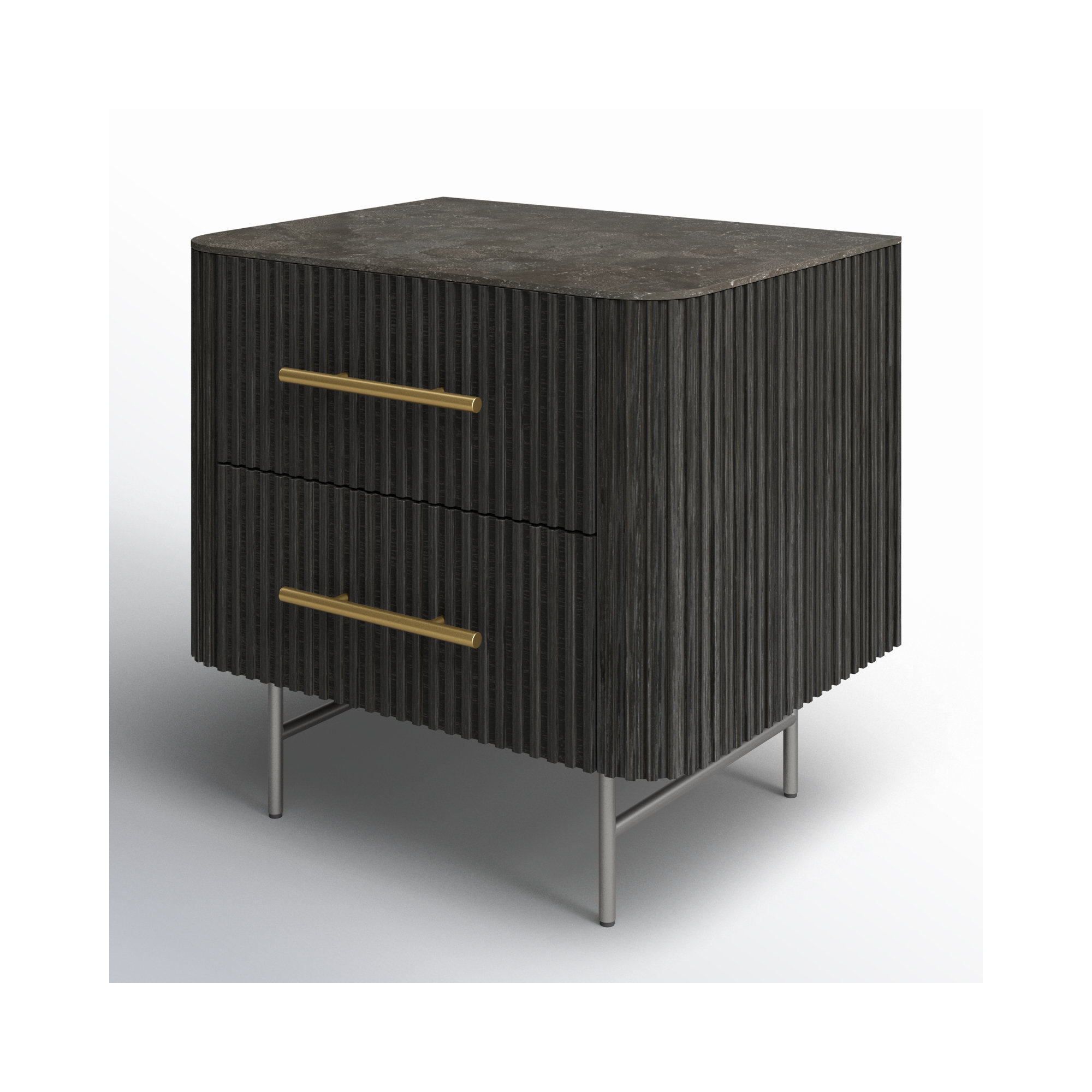 Geira 2 - Drawer Nightstand, Black