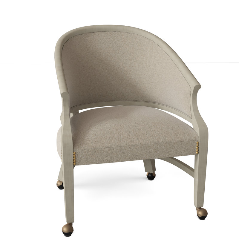 Fauteuil demi-tonneau pivotant de 26 po Danbury, Bronze vieilli, Parchemin 8794, Tabac
