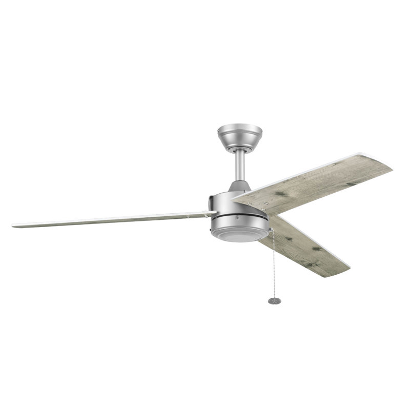 Tenant 52"  Indoor Outdoor Ceiling fan with Pull Chain, Matte Nickel