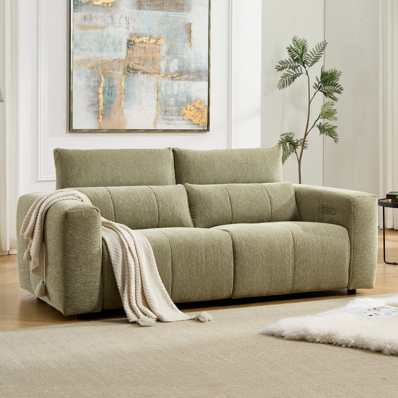 Canapé inclinable électrique surdimensionné en chenille de 85 po de largeur avec appui-tête réglable manuellement