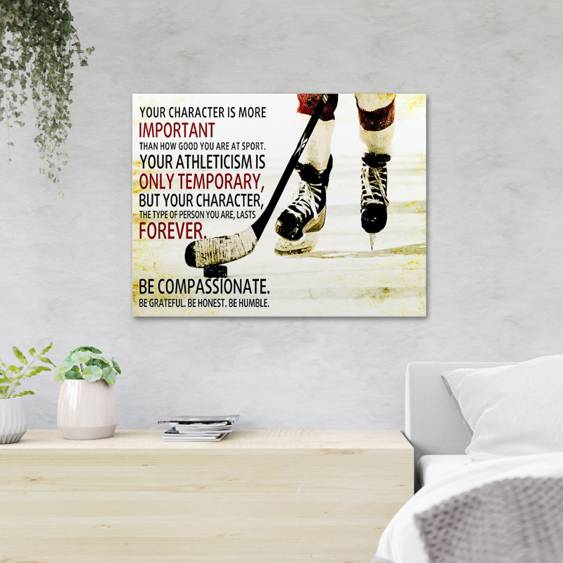 «Quelqu'un jouant au hockey», impression sur toile tendue, H 24 po x l 36 po x P 2 po