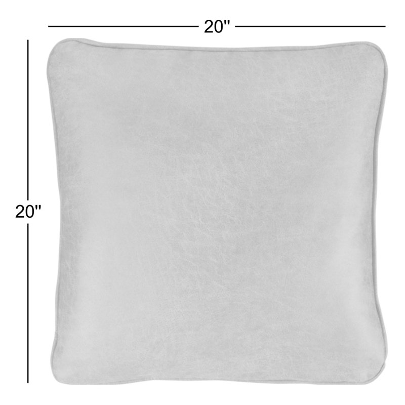 Carroll Faux Leather Reversible Throw Pillow