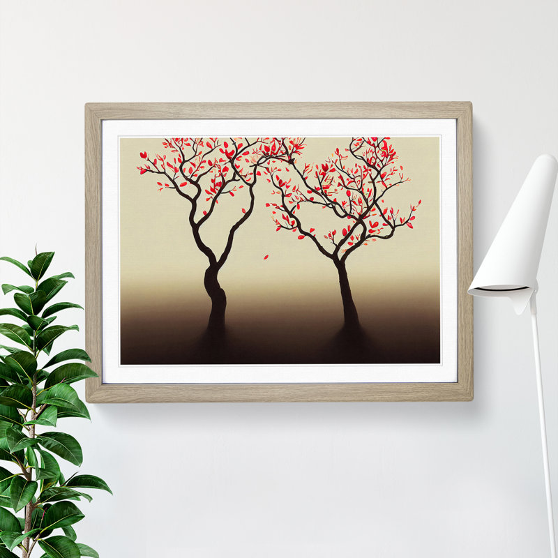 XH1022-638X Angelical Apple Trees - Single Picture Frame Print, Oak, 34cm H x 46cm W x 2cm D