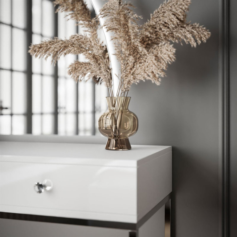 Dressing Table with Mirror, White