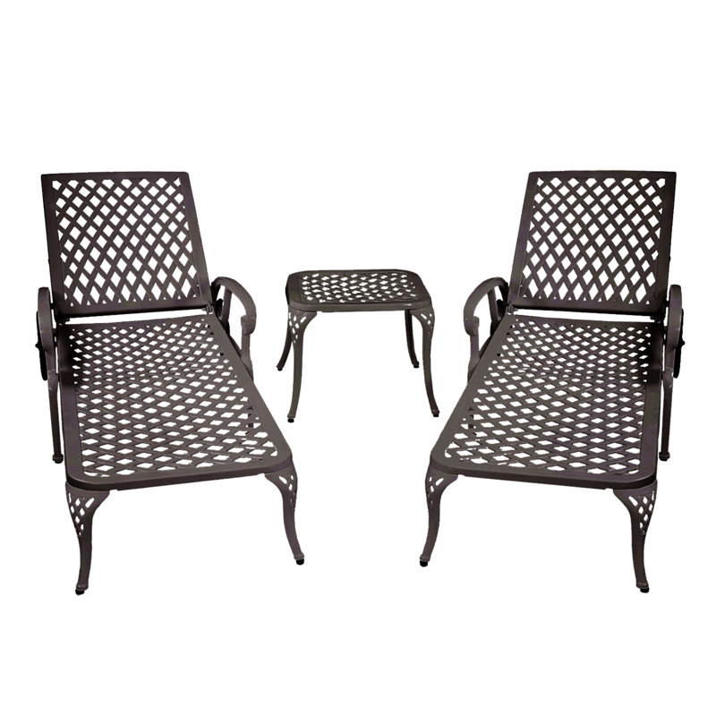 Chaise longue en aluminium coulé brun 1Pcs, Brun