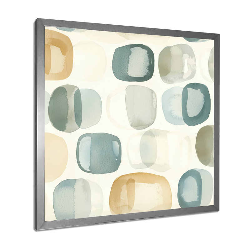 Odelio Minimalist Meditation Stone Collage IV - art mural méditation, H 30 po x l 30 po, Argent argent