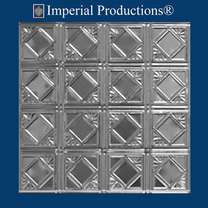 Carreau de plafond en métal argenté 2 pi x 2 pi