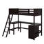 Lit mezzanine simple avec tablettes et bureau-305642810