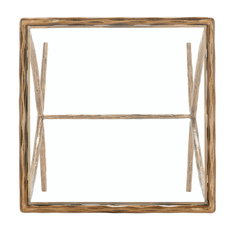 Table de bout en verre Evelynn, Laiton