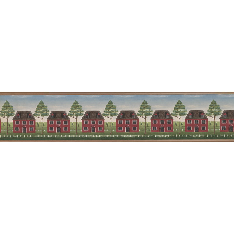 Bordure de papier peint Bellmont, Rouge / Vert / Noir