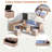 6-piece All Weather Pe Rattan Sofa Set With Adjustable Seat, Storage Box, Removable Covers And Tempered Glass Top Table