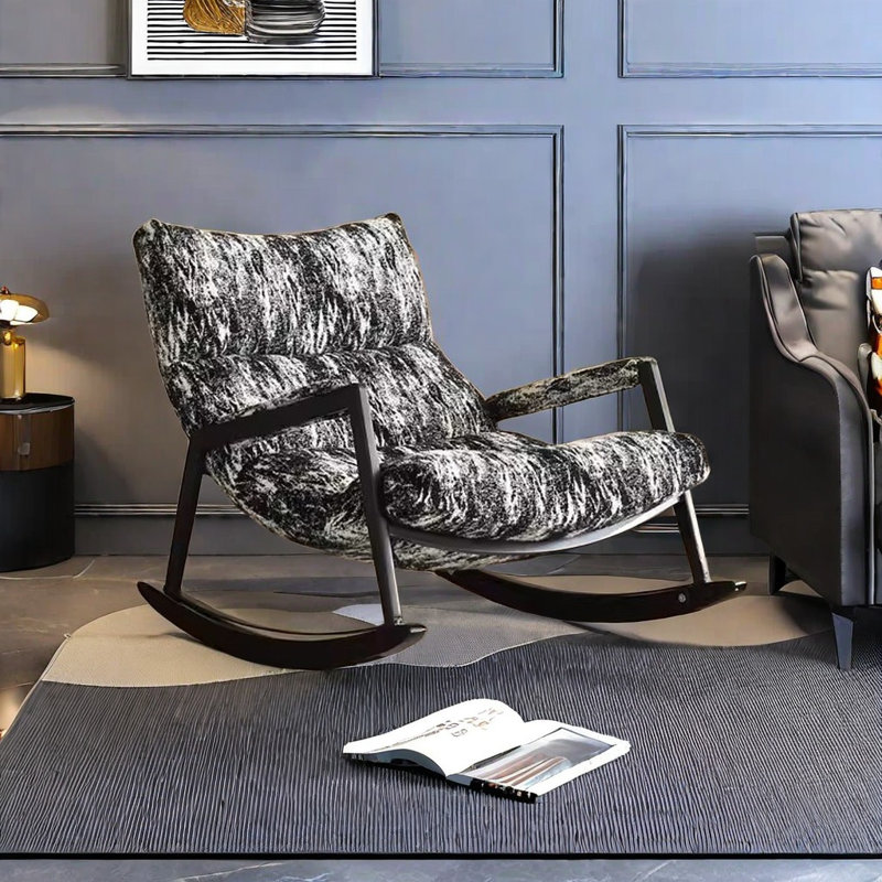 Chaise berçante en métal de style rétro