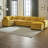 Modern U Shaped 6-Seat Sectional Sofa Couch With One Ottoman And Three Toss Pillows-802276333