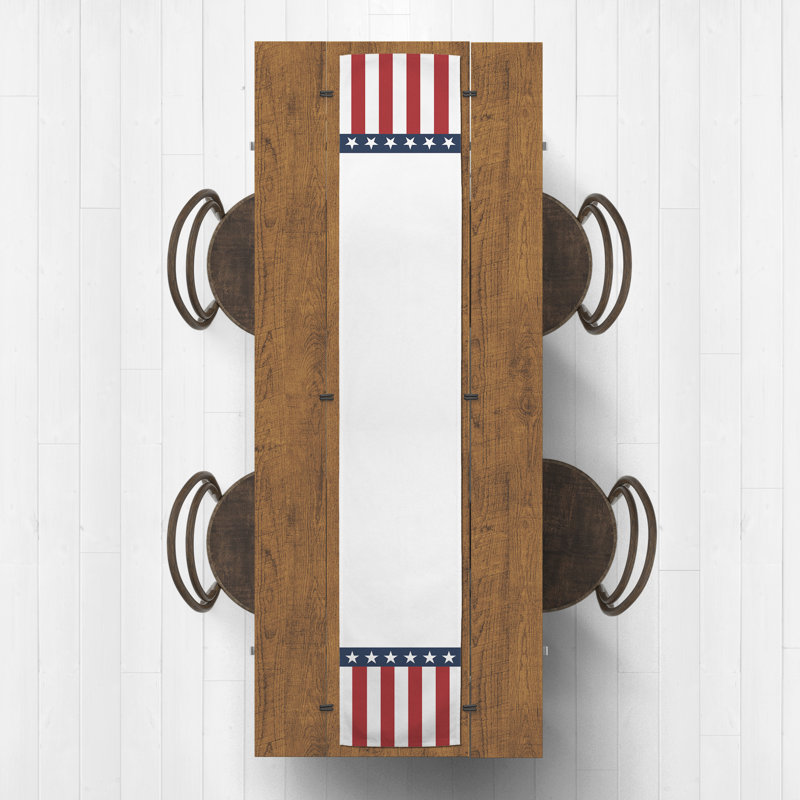 Chemin de table rectangulaire en polyester Adorl, 72 po x 16 po