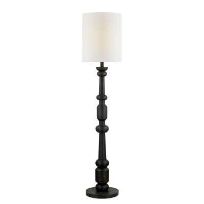 Henderson 68" Resin Floor Lamp with Fabric Shade, Black