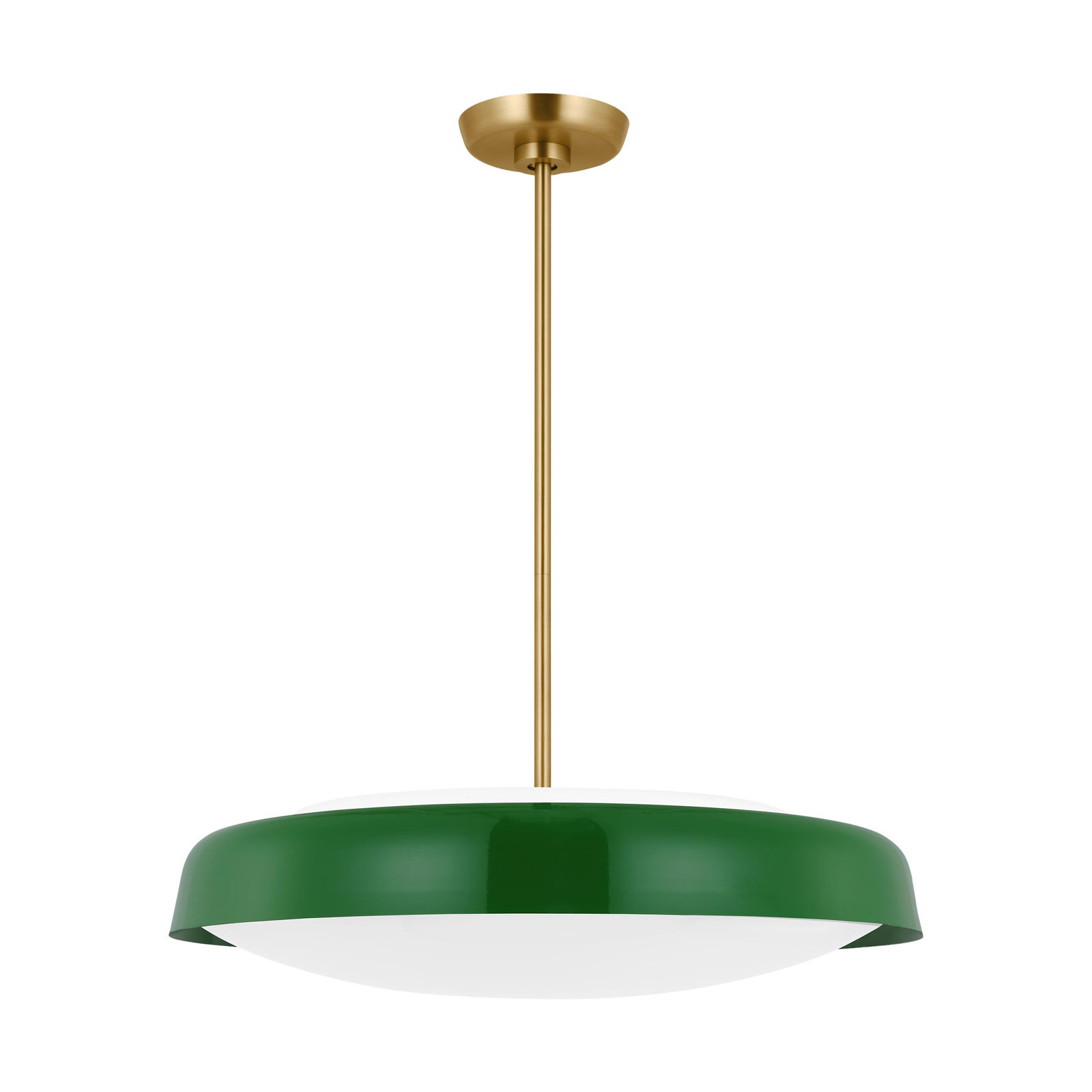Draper 3 Light Steel Dimmable Pendant, Green