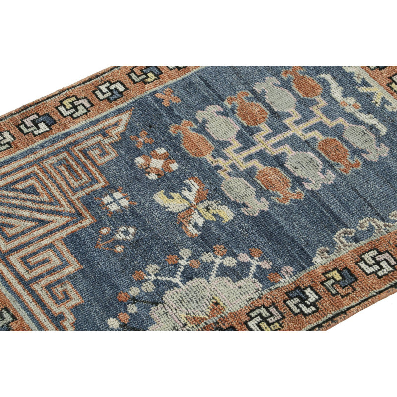 Burano Hand Knotted Wool Geometric Area Rug, Rectangle 9' x 12'