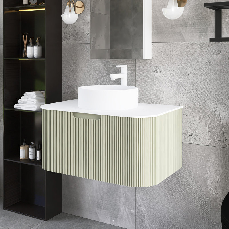 Meuble-lavabo mural 30 po avec lavabo, Beige