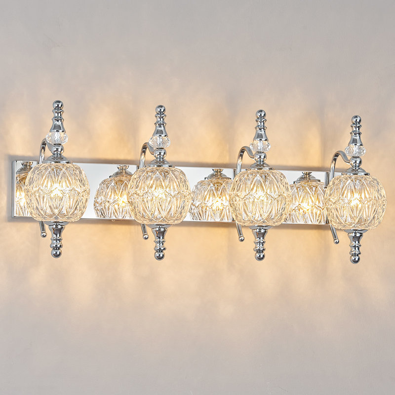 Vintage Dimmable Wall Mounted Vanity Light(Not Included Bulb), Chrome, 4