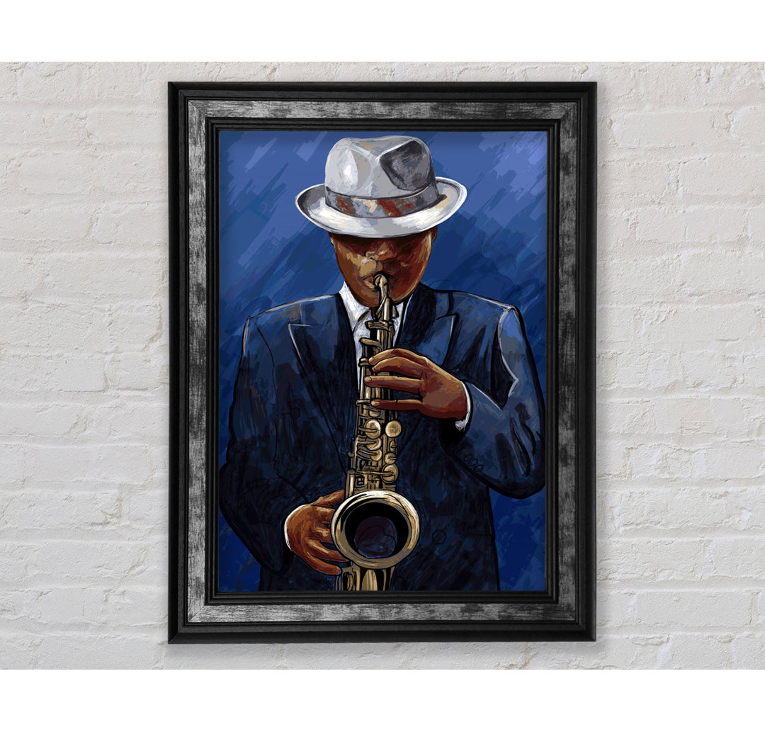 Loves Playing The Saxophone - Einzelner Bilderrahmen Kunstdrucke