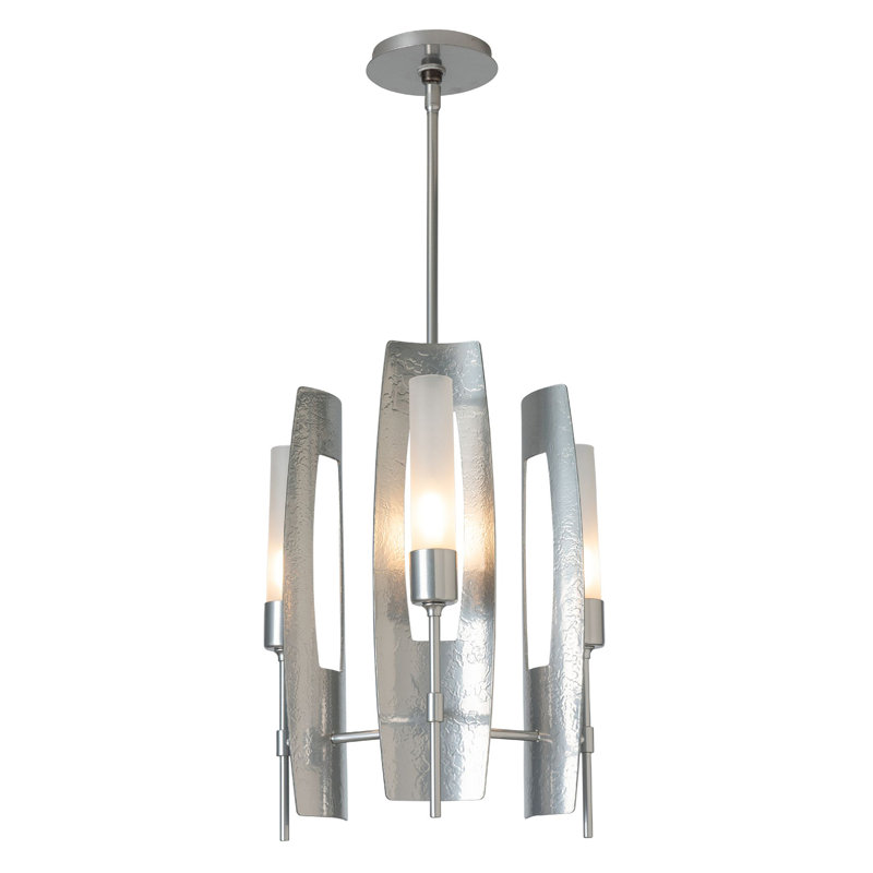 Passage 3-Light Pendant - Ink - Frosted Glass, Frosted Glass, Sterling