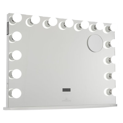 Miroir de salle de bain Hollywood Premiere Plus avec 12 ampoules DEL et miroir grossissant 3X avec 2 ports USB