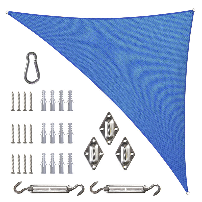 Royal Shade 18' x 18' x 25.5' Triangle Shade Sail with Hardware Kit, Blue