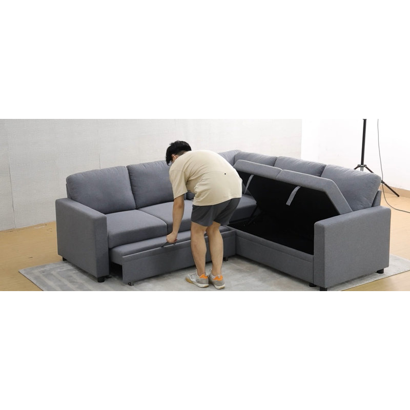 83" Wide Extendable Sectional Sofa Bed