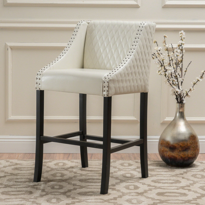 Ensemble de 2 tabourets de bar, Blanc, 1