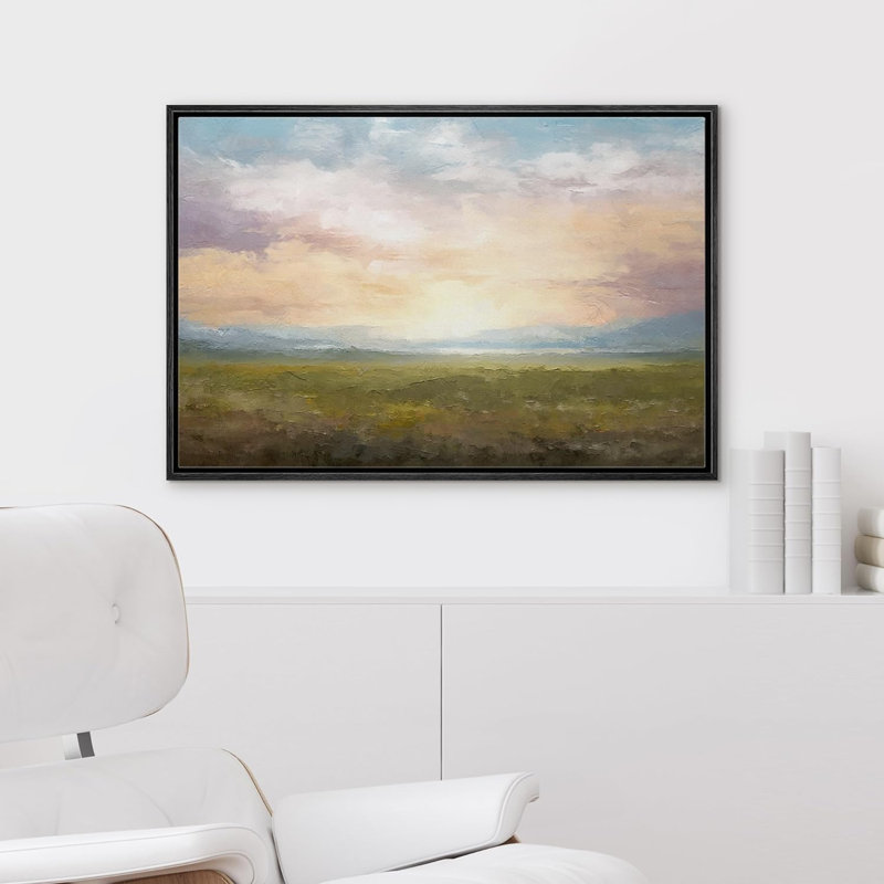 Minimal Landscape " Sunset Sky Rustic Grass Field Nature Landscape Fine Art Large Wall Art Pictures Bedroom Office "