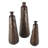 Cassano Metal Tall Teardrop Shaped Decorative Dark Brown Vase with Hammered Texture Set
