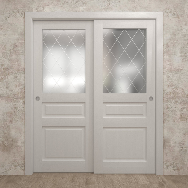 Portes coulissantes pour garde-robe coulissantes | Ego 5011 | Ensemble de quincaillerie Rails | Portes de garde-robe de chambre en bois massif