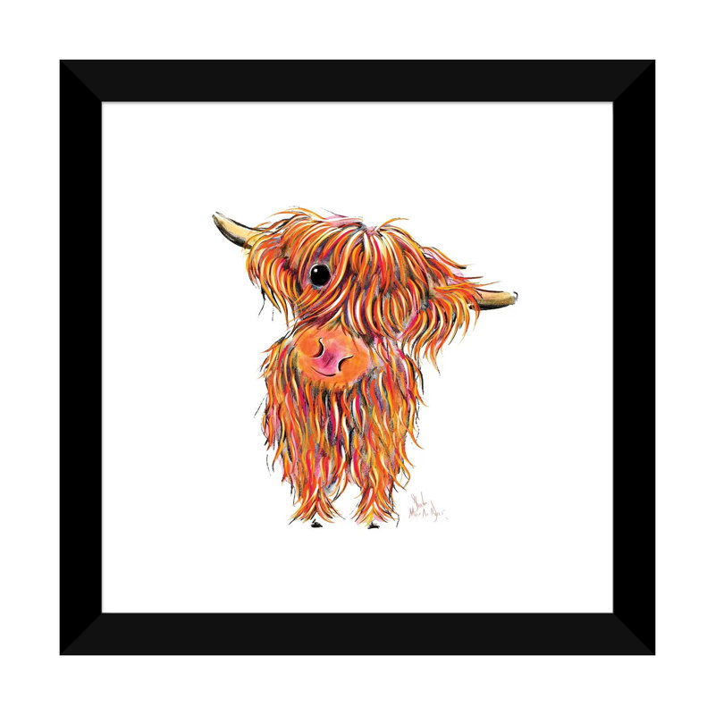 «Boo» par Shirley Macarthur - reproduction d'art, H 24 po x l 24 po x p 1 po, Papier encadré noir, Blanc