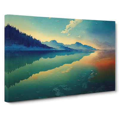 Glowing Lake Art - Wrapped Canvas Print