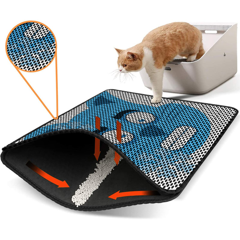 Premium Cat Litter Mat, 18 x 24 inches | 50% PVC / 50% Polyester, Machine Washable & Vacuum Friendly | Durable, Easy-Clean Design for Pet Owners | Protect Your Floors from Litter Messes
