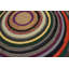 Tapis rond tressé antique à motif circulaire