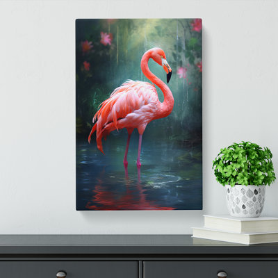 Flamingo Impressionism No.2 - Wrapped Canvas