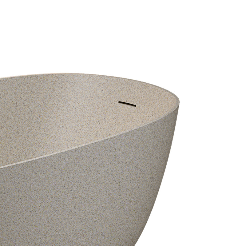 69'' Modern Freestanding Bathtub Resin Stone Soaking Bathtub Solid Surface Tubs With Overflow And Pop-Up Drain,Matte White