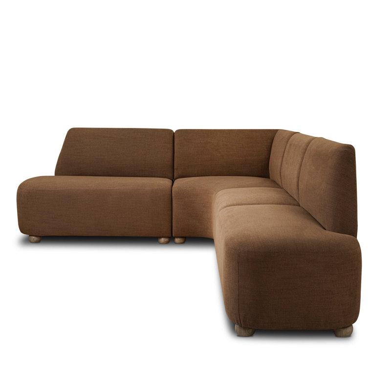 Clemence Dining Banquette L Shape 127"-Crypton Nomad Mushroom